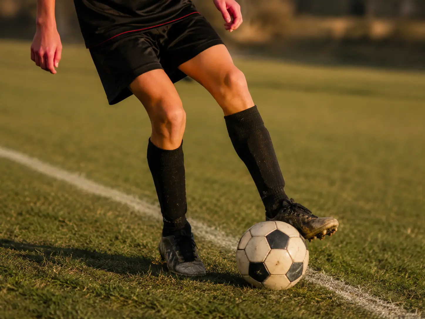 A close matchday detail from the touchline