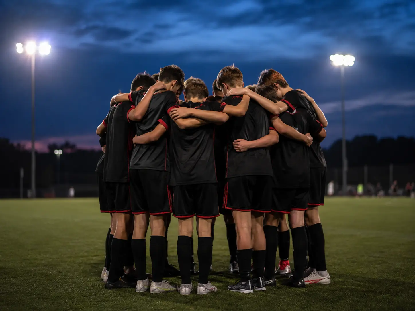 Players gathering before a match